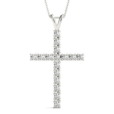 Diamond Four Prong Cross Pendant